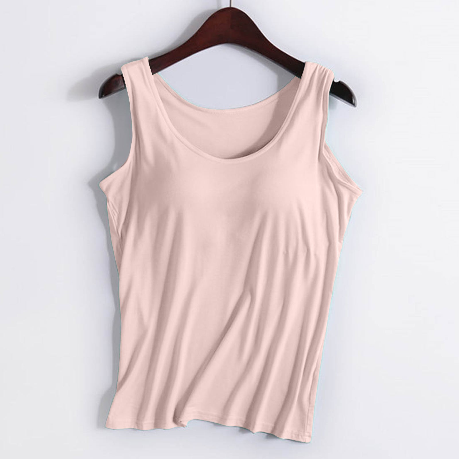 thumbnail image 2 of Camiseta sin mangas con tirantes y relleno en el pecho, sin aros, para yoga y deporte - Poliéster, diseño acanalado, adecuada para ocasiones deportivas informales., 2 of 4